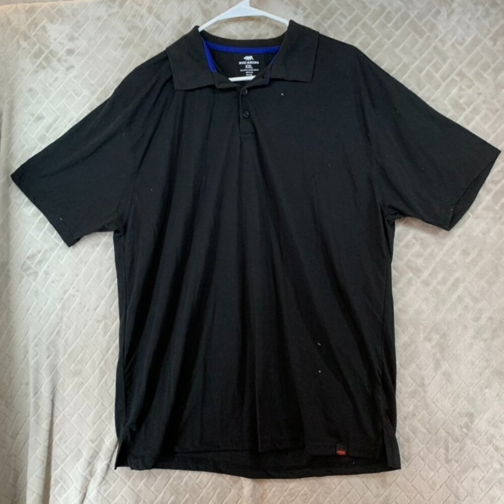 Red Rhino Mens XXL Polo Shirt Black Short Sleeve Collared Logo Cotton Blend